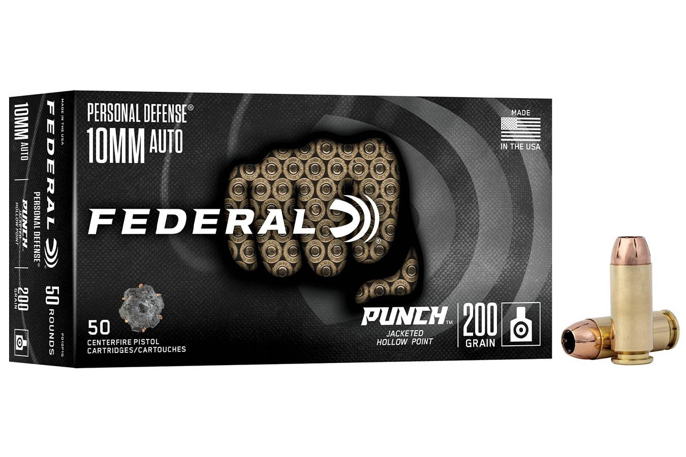 FEDERAL AMMUNITION 10mm 200gr JHP Punch Personal Defense 50/Box